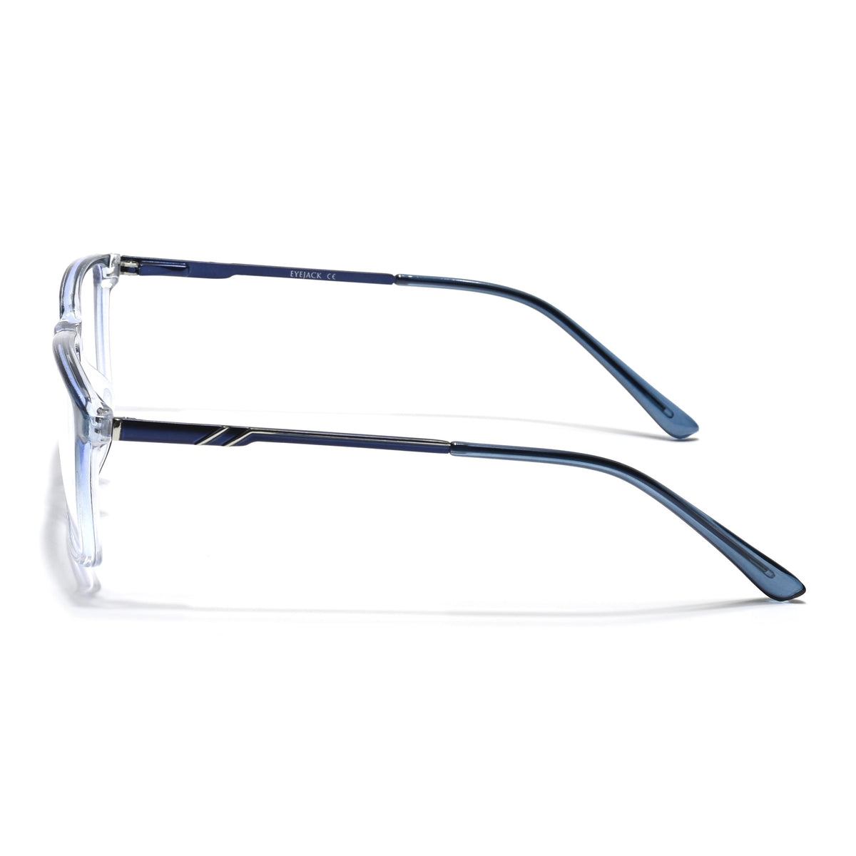 Eyejack Essentials Blue & Clear Rectangle Eyeglasses for Men & Women (B08FCL1426-C4)