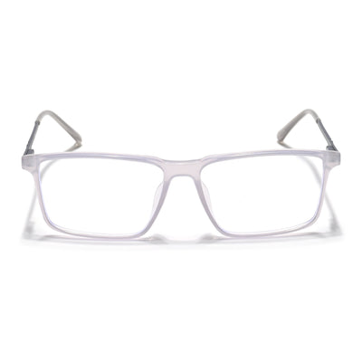 Eyejack Essentials Transparent Grey Rectangle Eyeglasses for Men & Women (B08FCL1427-C5)