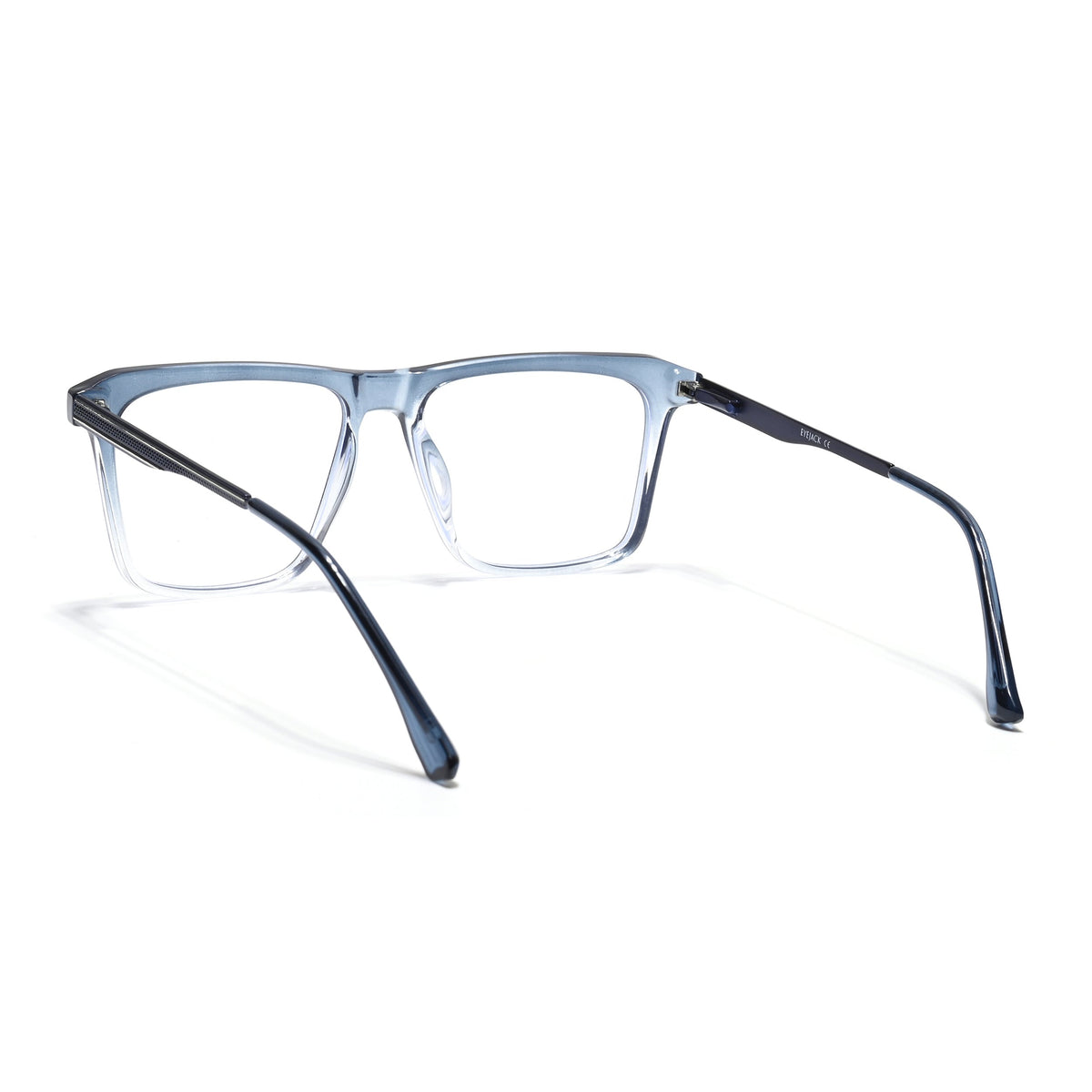 Eyejack Essentials Blue & Clear Square Eyeglasses for Men & Women (B09FCL1433-C4)