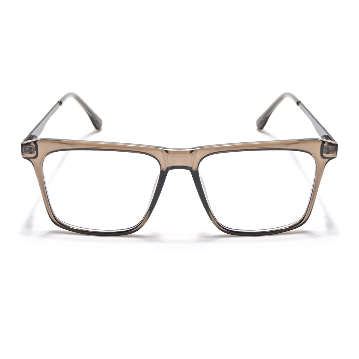 Eyejack Essentials Brown Square Eyeglasses for Men & Women (B09FCL1436-C7)