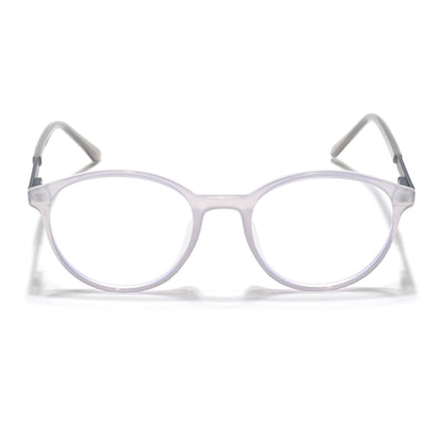 Eyejack Essentials Transparent Grey Round Eyeglasses for Men & Women (B10FCL1441-C5)