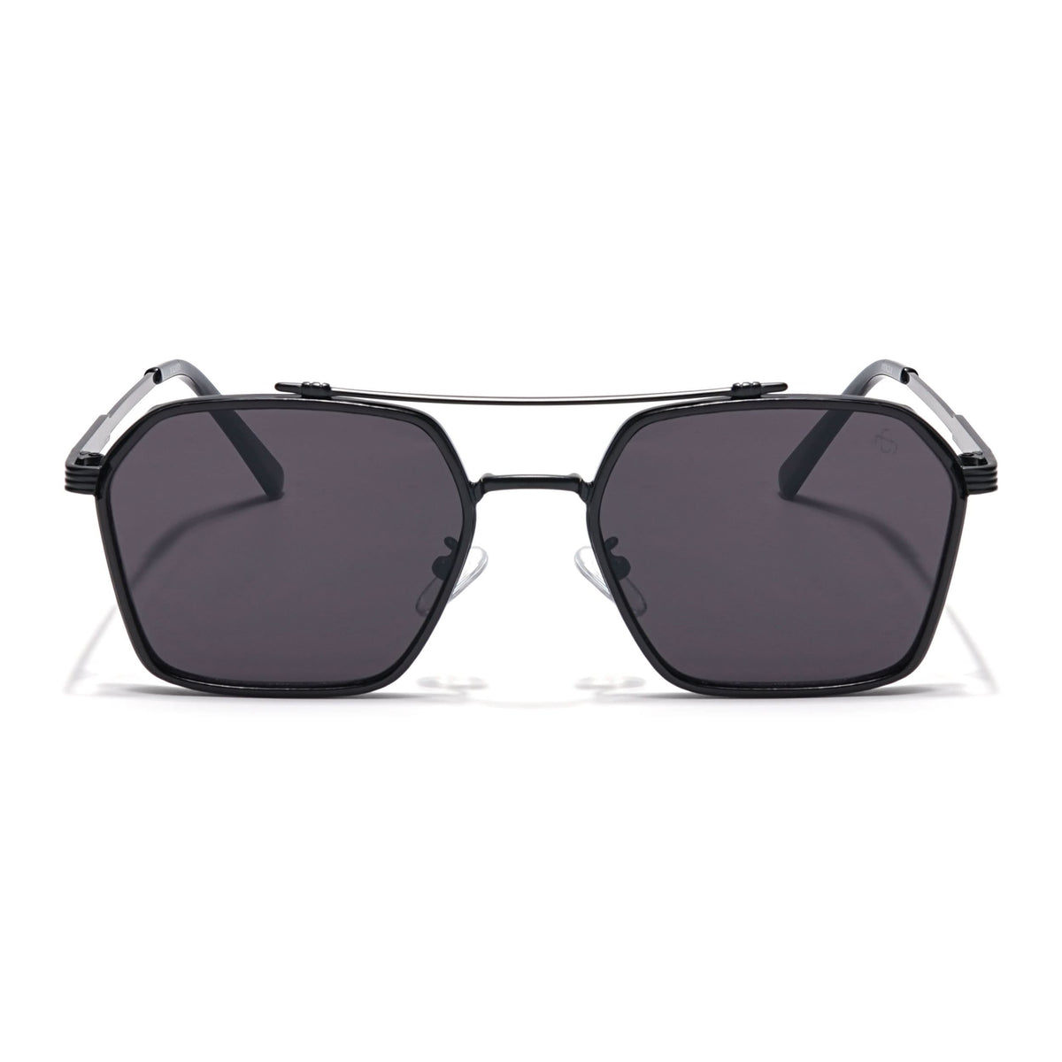 Eyejack Black Square Sunglasses for Men & Women (B80677CL846)
