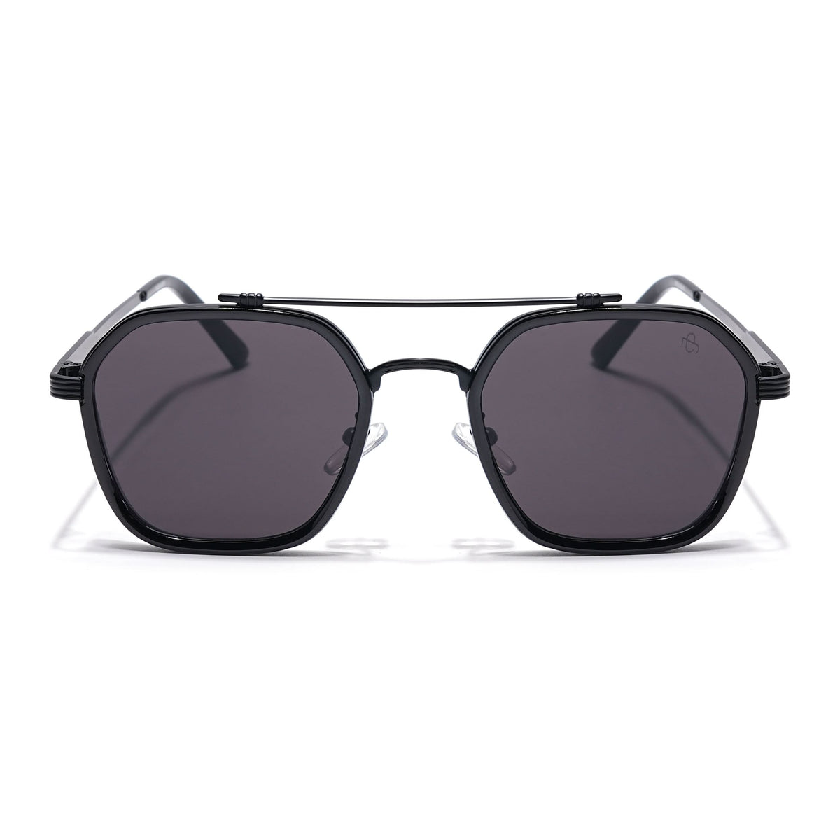 Eyejack Black Square Sunglasses for Men & Women (B80678CL904)