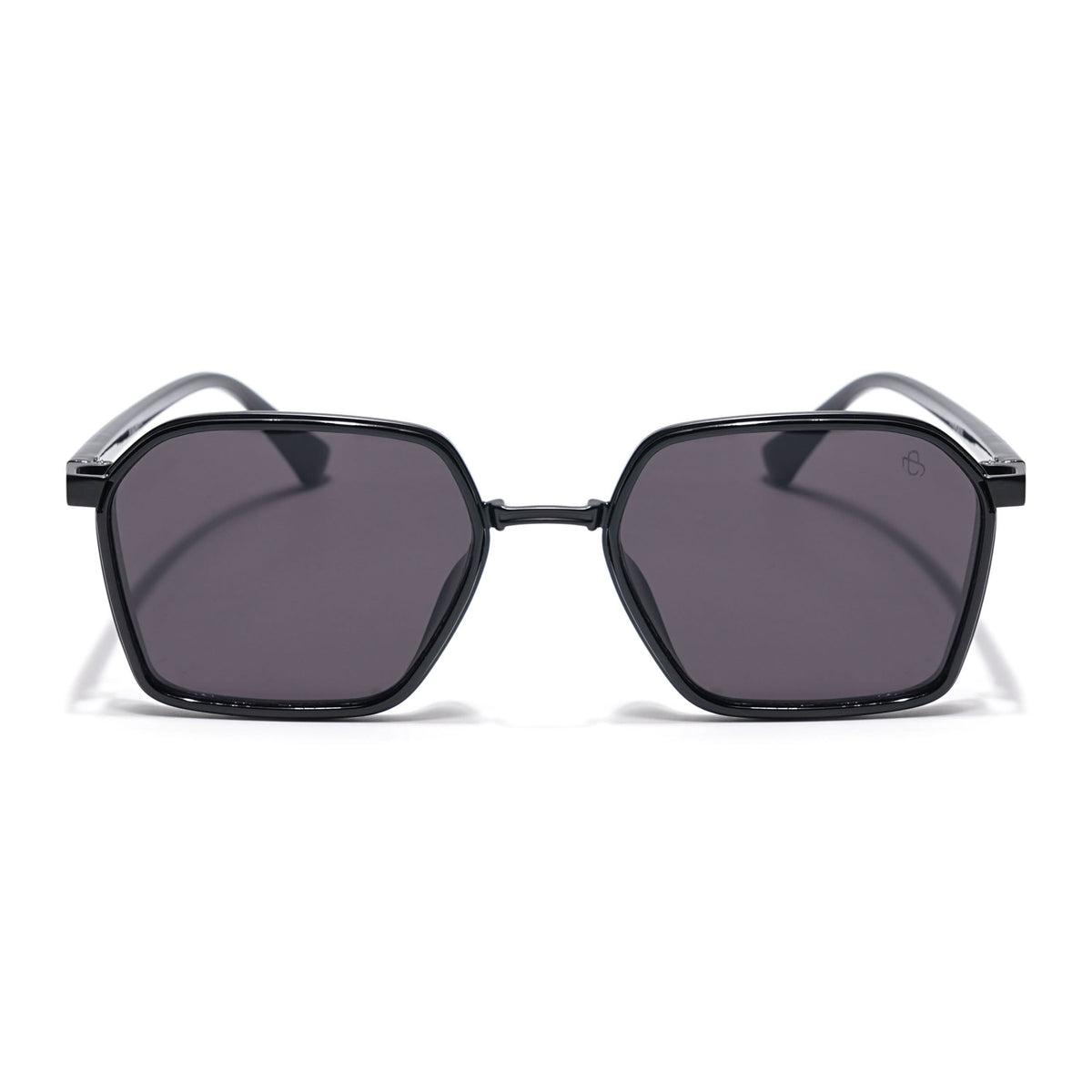 Eyejack Black Square Sunglasses for Men & Women (B80745CL836)