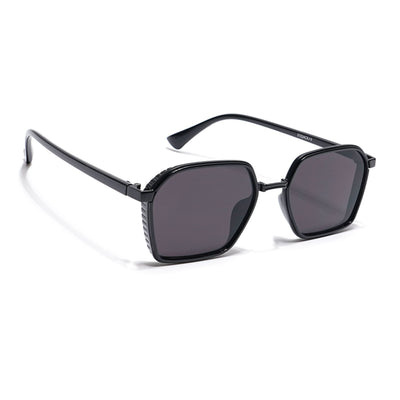 Eyejack Black Square Sunglasses for Men & Women (B80745CL836)