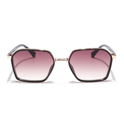 Eyejack Golden & Black Square Sunglasses for Men & Women (B80745CL838)