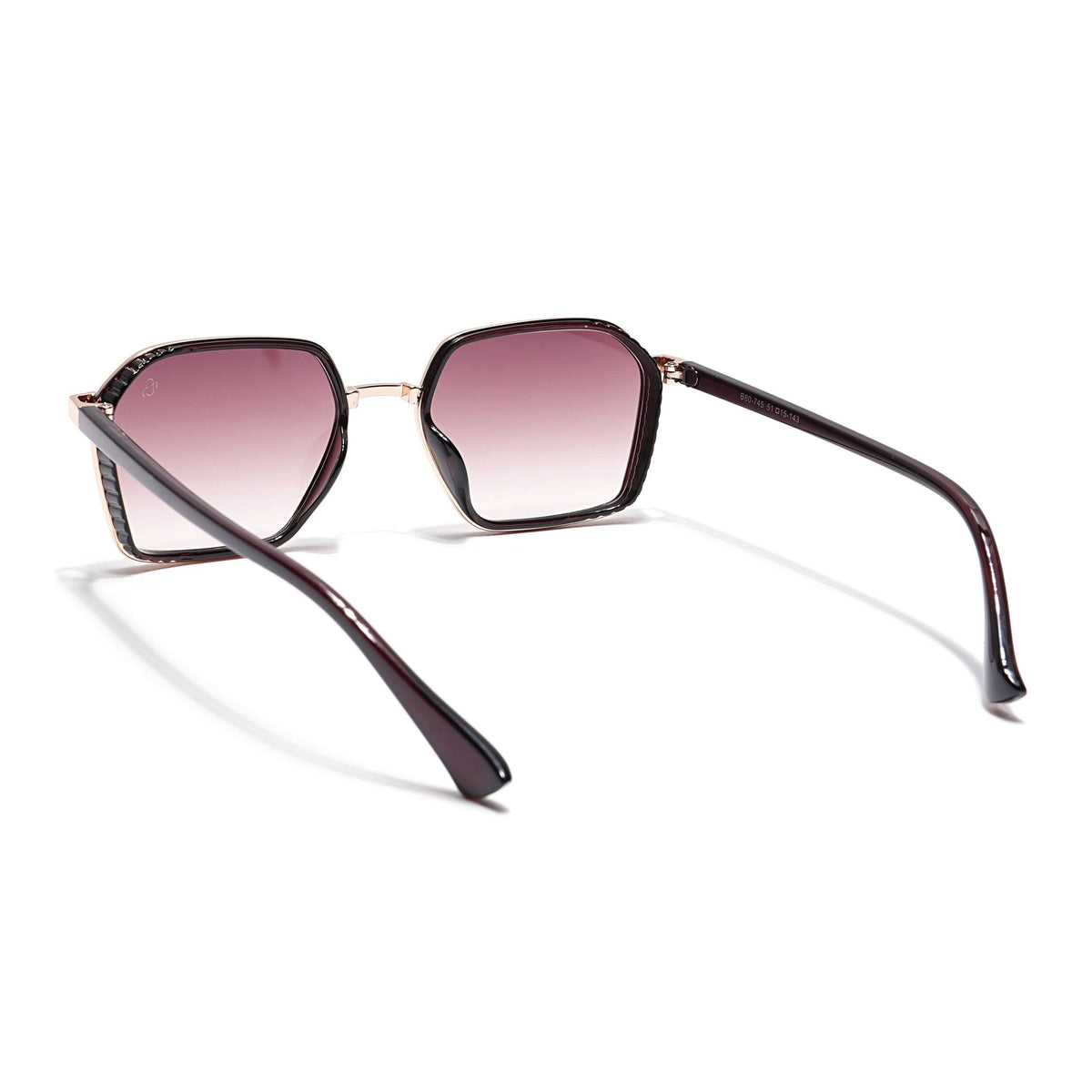 Eyejack Golden & Black Square Sunglasses for Men & Women (B80745CL838)