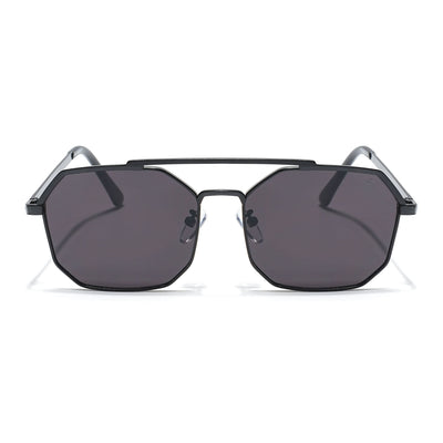 Eyejack Black Square Sunglasses for Men & Women (B80776CL882)