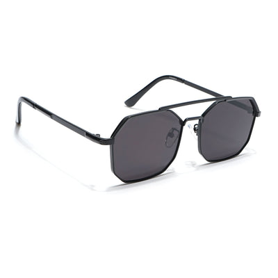 Eyejack Black Square Sunglasses for Men & Women (B80776CL882)