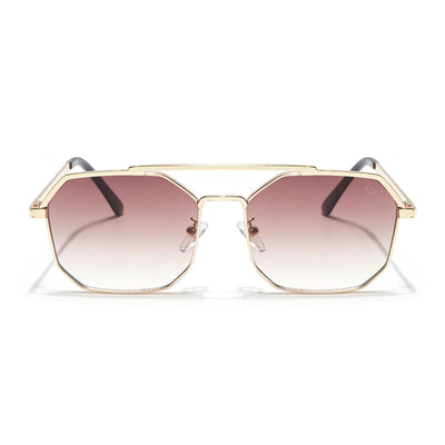 Eyejack Golden Square Sunglasses for Men & Women (B80776CL884)