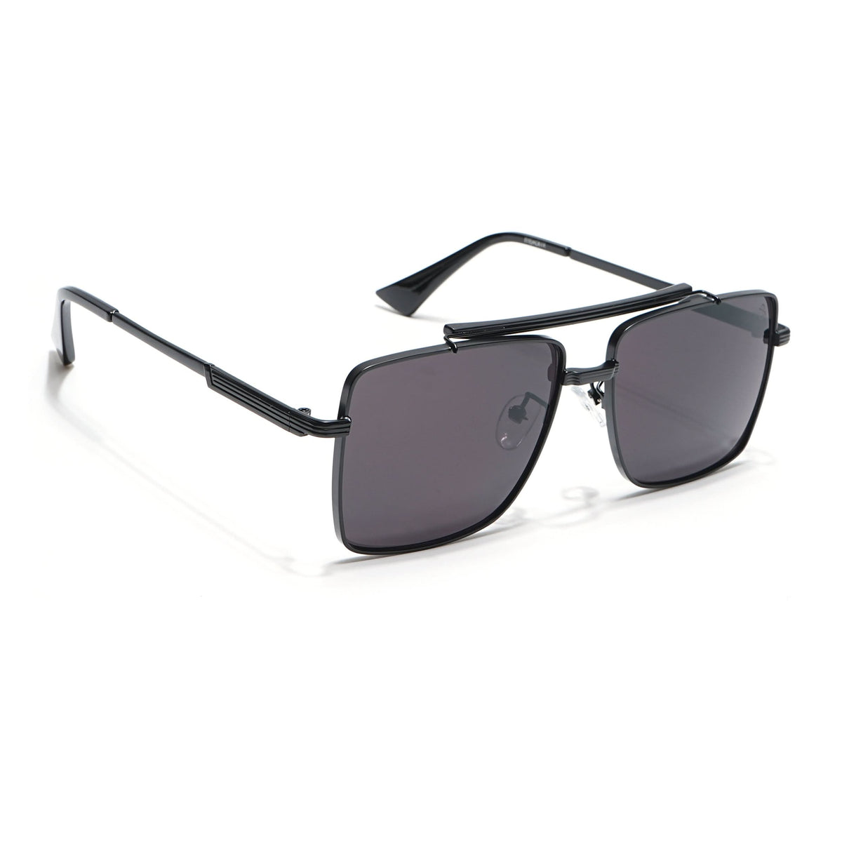 Eyejack Black Square Sunglasses for Men & Women (B80787CL865)