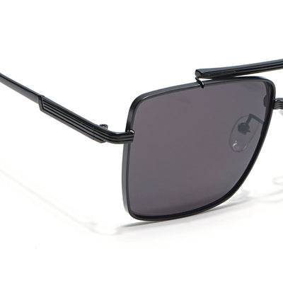 Eyejack Black Square Sunglasses for Men & Women (B80787CL865)