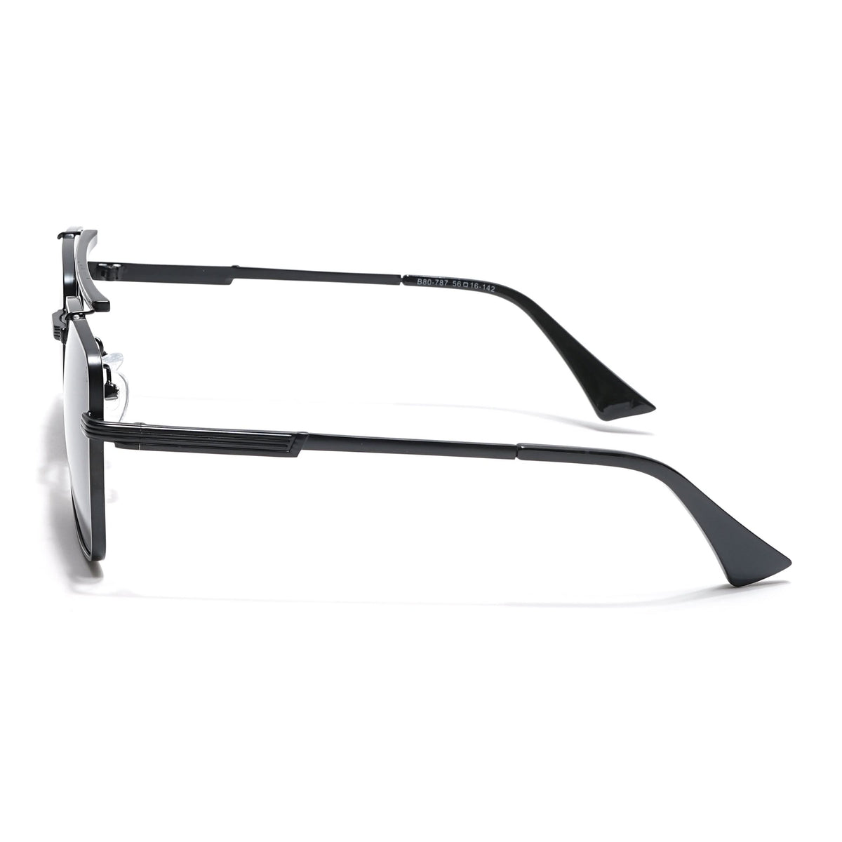Eyejack Black Square Sunglasses for Men & Women (B80787CL865)