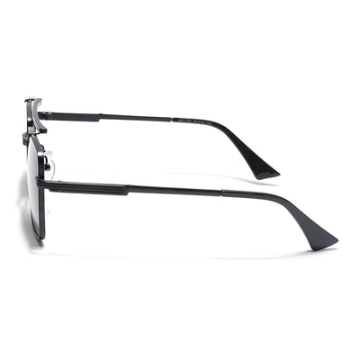 Eyejack Black Square Sunglasses for Men & Women (B80787CL865)