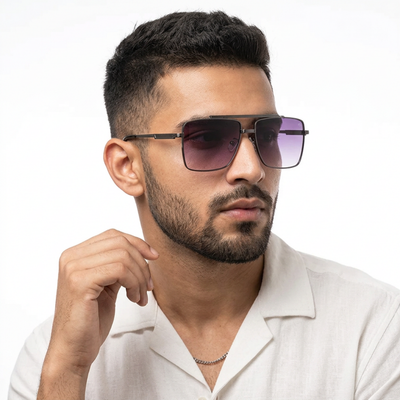 Eyejack Grey Square Sunglasses for Men & Women (B80787CL866)