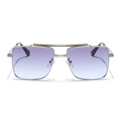 Eyejack Silver Square Sunglasses for Men & Women (B80787CL867)