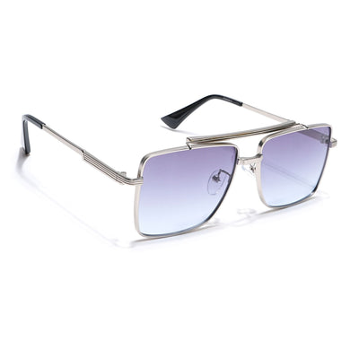 Eyejack Silver Square Sunglasses for Men & Women (B80787CL867)