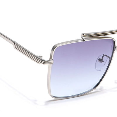Eyejack Silver Square Sunglasses for Men & Women (B80787CL867)