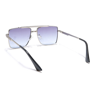Eyejack Silver Square Sunglasses for Men & Women (B80787CL867)