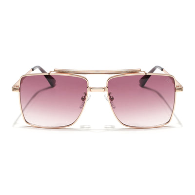 Eyejack Golden Square Sunglasses for Men & Women (B80787CL868)