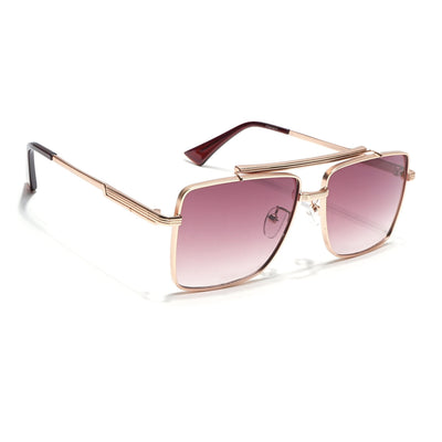 Eyejack Golden Square Sunglasses for Men & Women (B80787CL868)