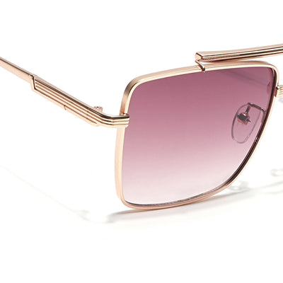 Eyejack Golden Square Sunglasses for Men & Women (B80787CL868)