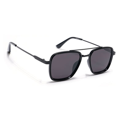 Eyejack Black Square Sunglasses for Men & Women (B80802CL833)