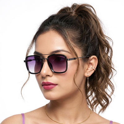 Eyejack Grey Square Sunglasses for Men & Women (B80802CL834)