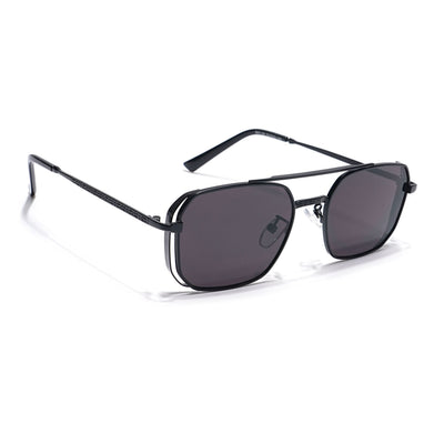 Eyejack Black Square Sunglasses for Men & Women (B8528CL879)