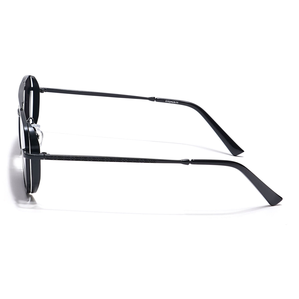 Eyejack Black Square Sunglasses for Men & Women (B8528CL879)