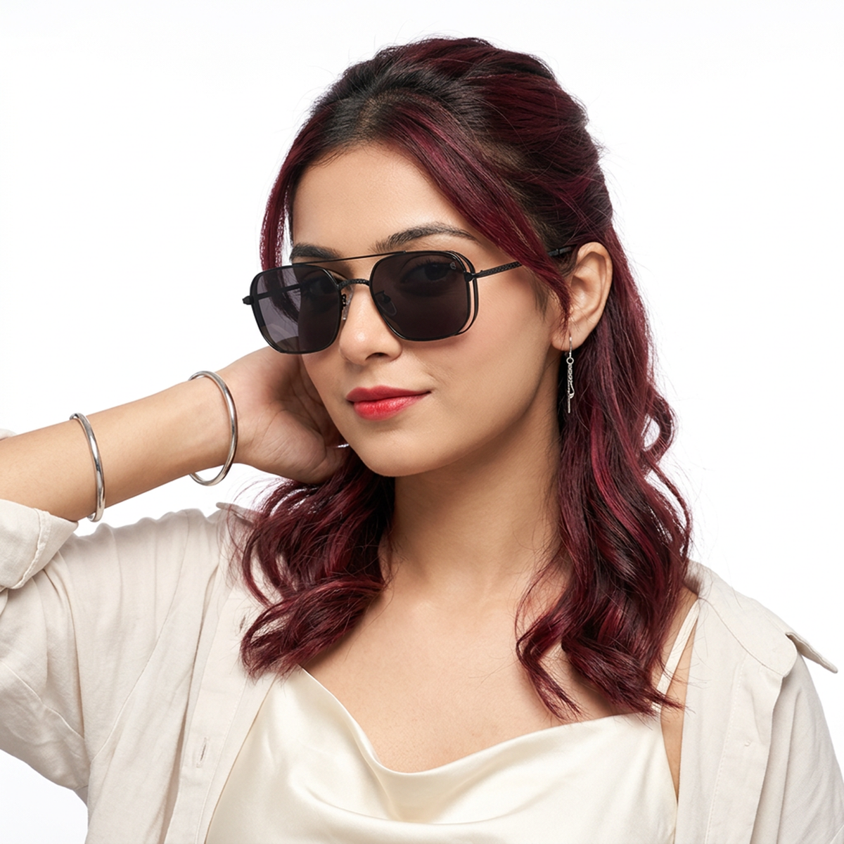 Eyejack Black Square Sunglasses for Men & Women (B8528CL879)