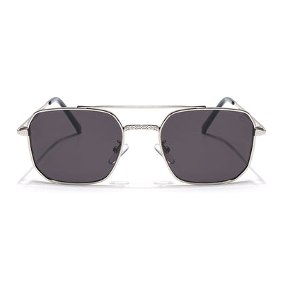 Eyejack Silver Square Sunglasses for Men & Women (B8528CL880)