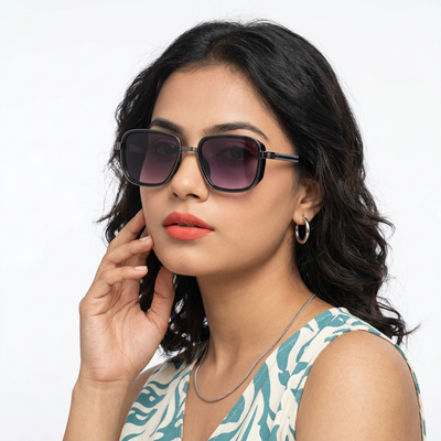 Eyejack Dark Grey Square Sunglasses for Men & Women (80809CL2129)
