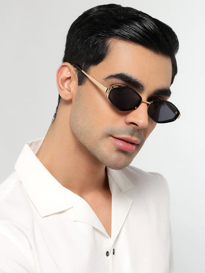 Hunter - Golden & Black Hexagonal Sunglasses (C554CL2226)