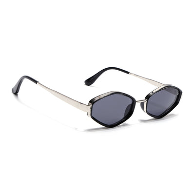 Hunter - Silver & Black Hexagonal Sunglasses (C554CL2227)
