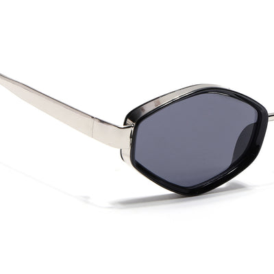 Hunter - Silver & Black Hexagonal Sunglasses (C554CL2227)