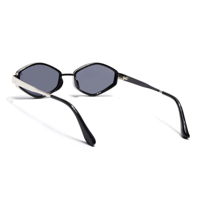 Hunter - Silver & Black Hexagonal Sunglasses (C554CL2227)