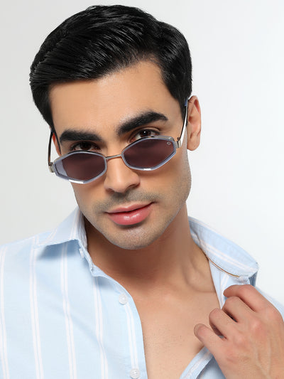 Hunter - Blue & Silver Hexagonal Sunglasses (C554CL2228)