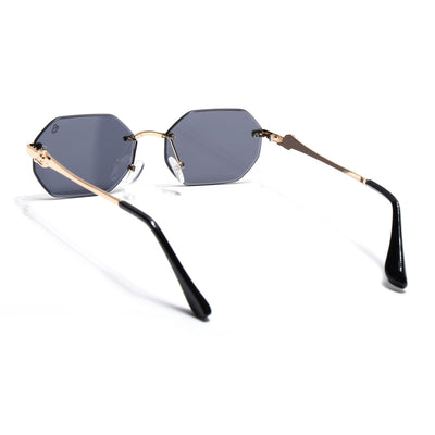 Cooper - Black & Golden  Rimless Sunglasses (C565CL2221)