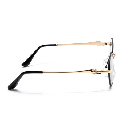 Cooper - Black & Golden  Rimless Sunglasses (C565CL2221)