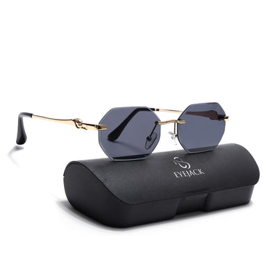 Cooper - Black & Golden  Rimless Sunglasses (C565CL2221)