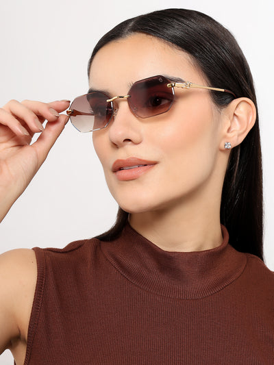 Cooper - Golden Rimless Sunglasses (C565CL2222)