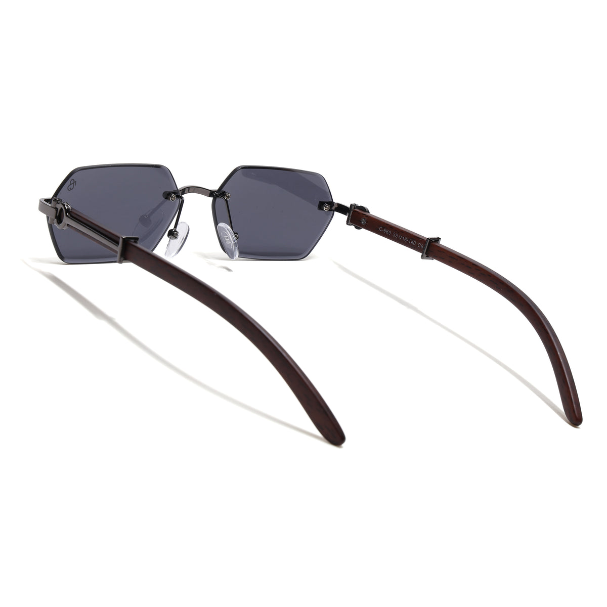 Eyejack Gun Metal Rimless Sunglasses for Men & Women (C669CL2560)