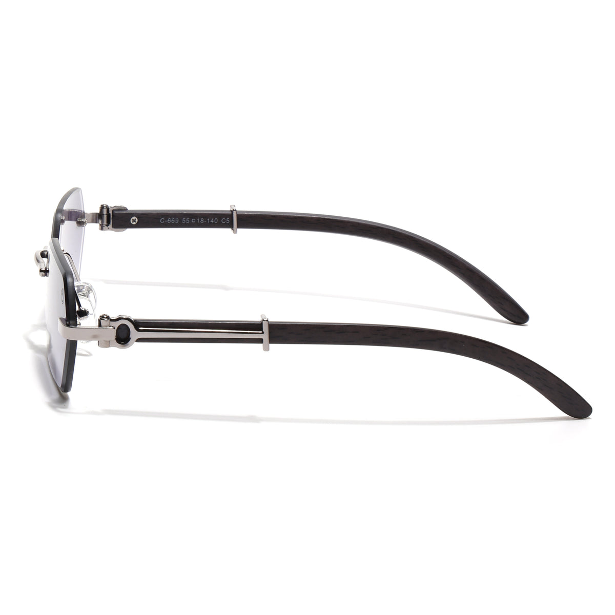 Eyejack Silver Rimless Sunglasses for Men & Women (C669CL2561)