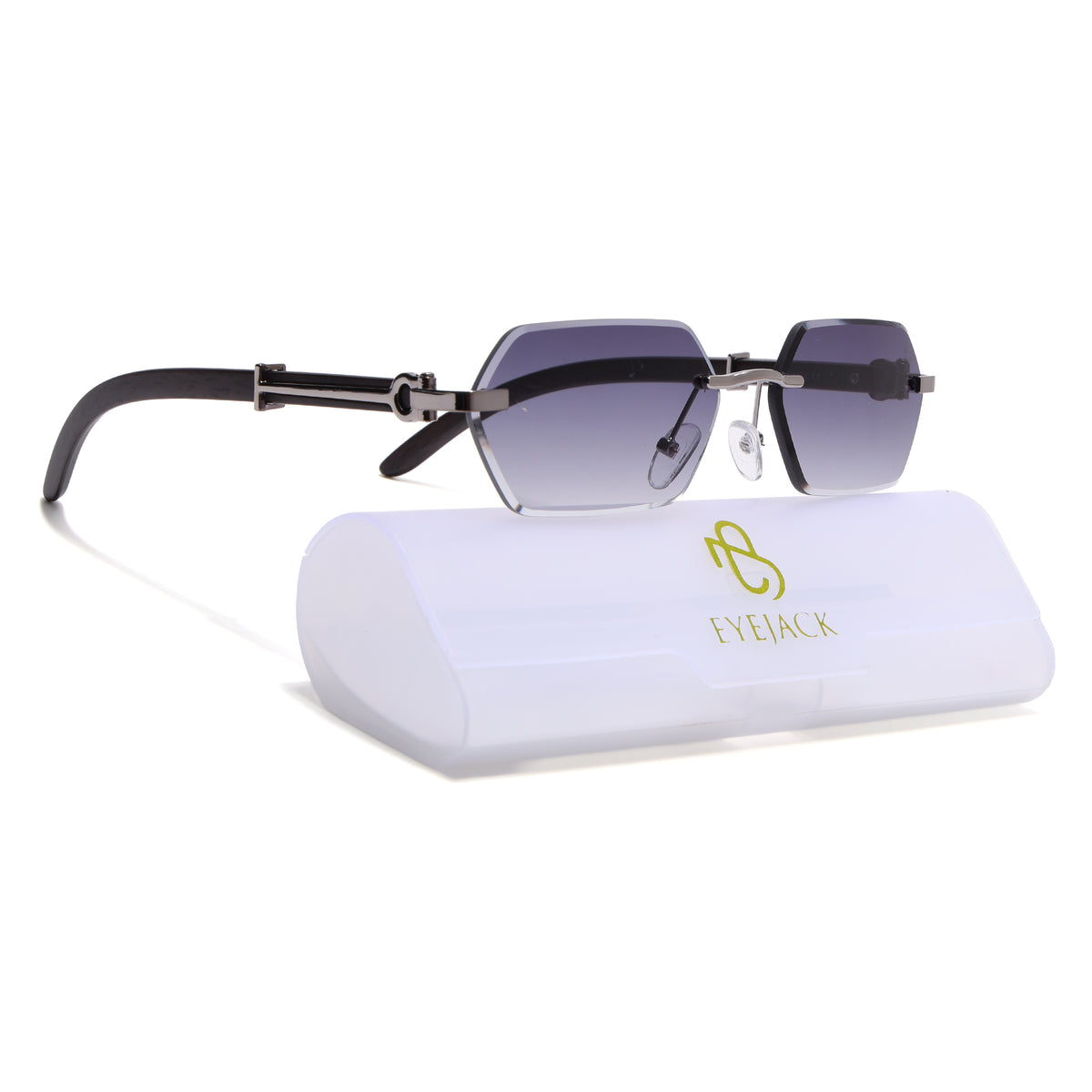 Eyejack Silver Rimless Sunglasses for Men & Women (C669CL2561)