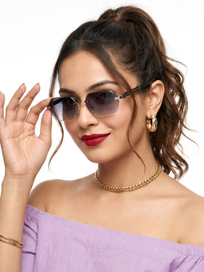 Essence Steel - Silver Rimless Sunglasses I Grey Lens - C669CL2561