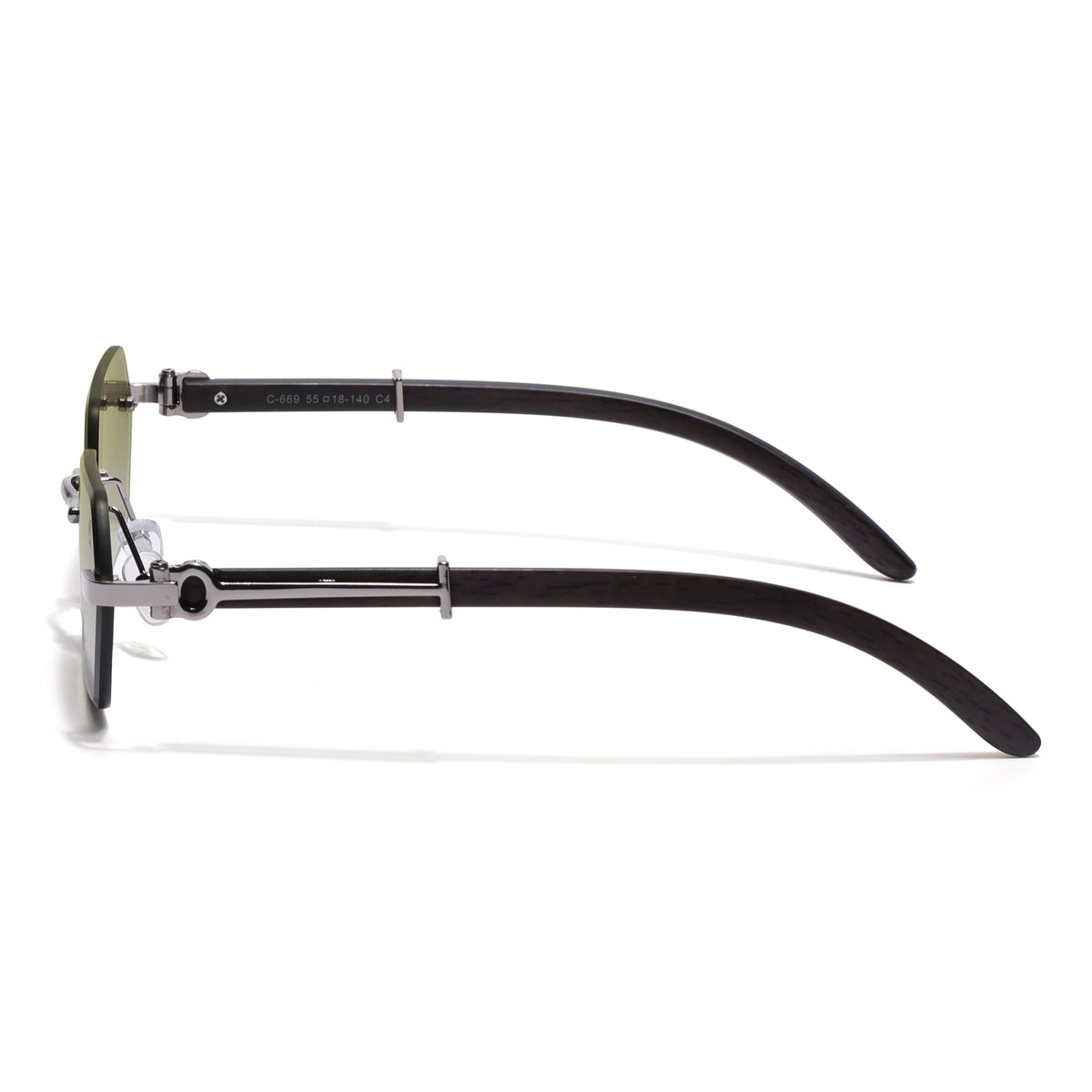 Essence Steel - Silver Rimless Sunglasses I Green Lens - C669CL2562