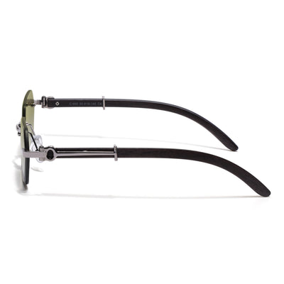 Essence Steel - Silver Rimless Sunglasses I Green Lens - C669CL2562