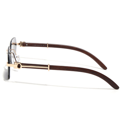 Essence Steel - Golden Rimless Sunglasses I Black Lens - C669CL2563