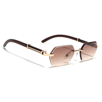 Essence Steel - Golden Rimless Sunglasses I Brown Lens - C669CL2565